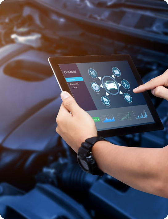 Fahrzeugdiagnose mit Tablet