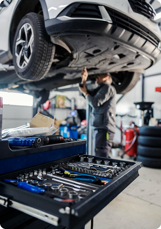 Fahrwerk und Aufhängung eines Fahrzeugs